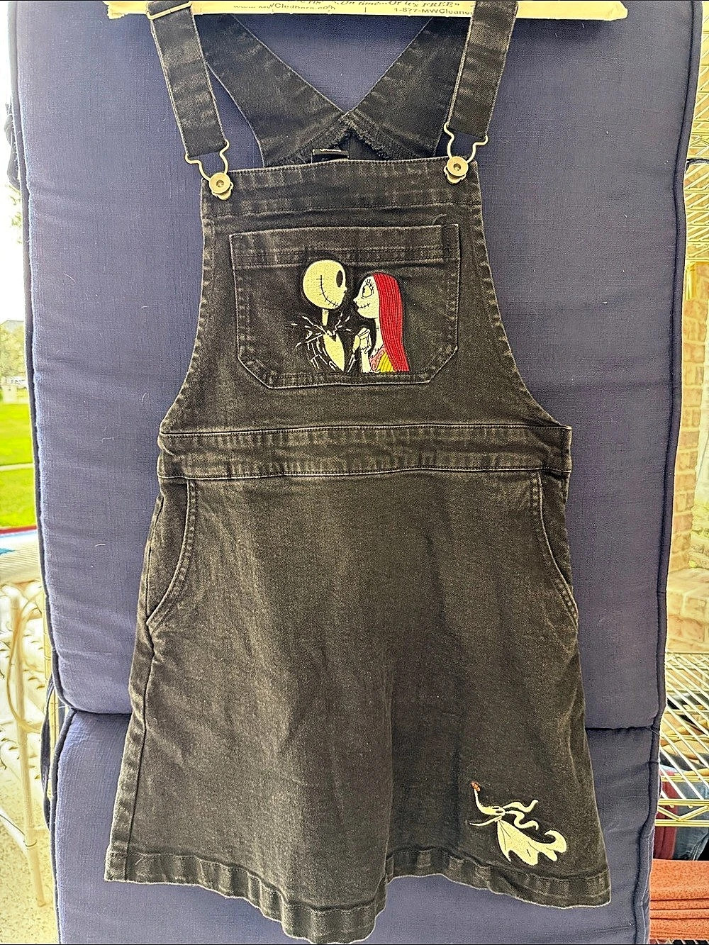 Disney The Nightmare Before Christmas Jack & Sally Skirtall Black Overalls Small